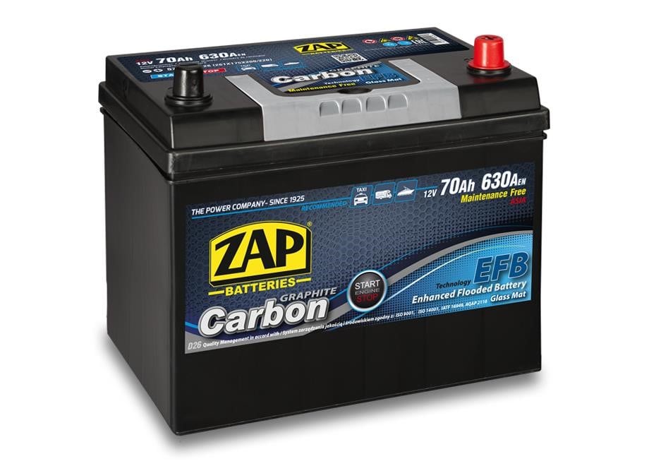ZAP 570 46 Аккумулятор ZAP Carbon 12В 70Ач 630(EN) R+ 57046: Отличная цена - Купить в Польше на 2407.PL!
