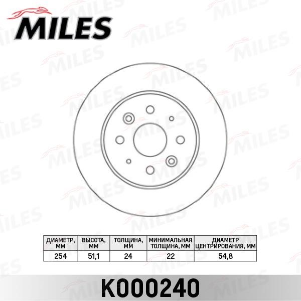 Miles K000240 Innenbelüftete Bremsscheibe vorne K000240: Kaufen Sie zu einem guten Preis in Polen bei 2407.PL!