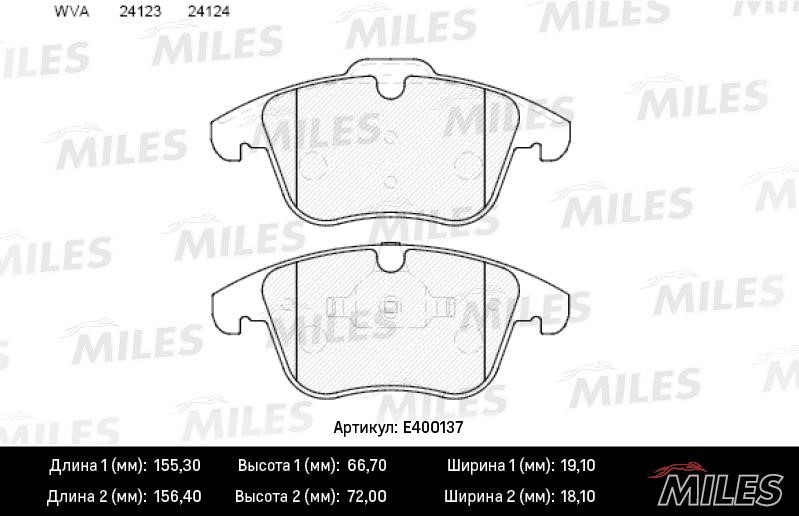 Miles E400137 Brake Pad Set, disc brake E400137: Buy near me in Poland at 2407.PL - Good price!