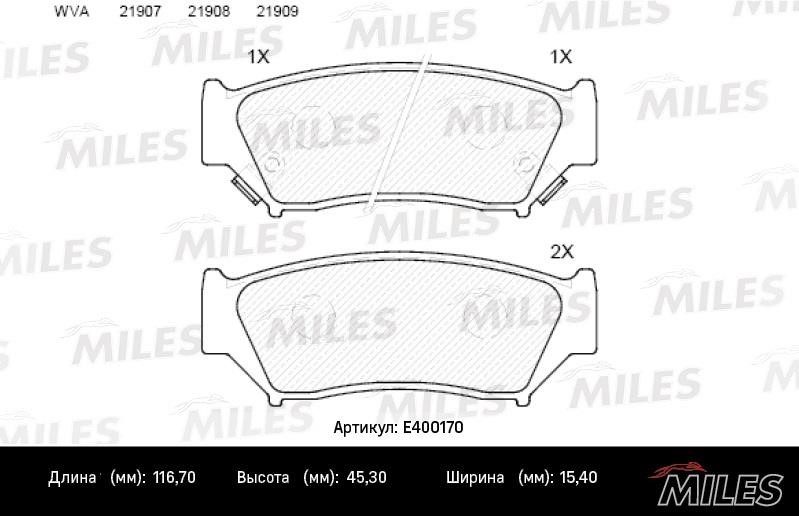 Miles E400170 Тормозные колодки дисковые, комплект E400170: Отличная цена - Купить в Польше на 2407.PL!