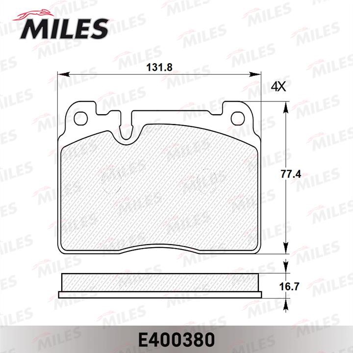Miles E400380 Brake Pad Set, disc brake E400380: Buy near me in Poland at 2407.PL - Good price!