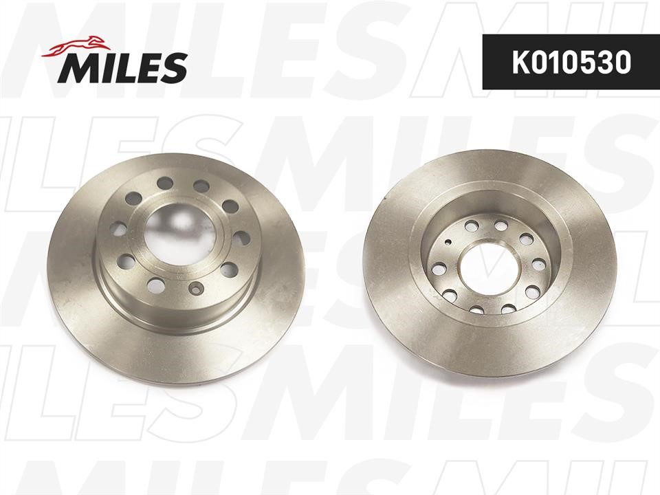 Miles K010530 Rear brake disc, non-ventilated K010530: Buy near me in Poland at 2407.PL - Good price!