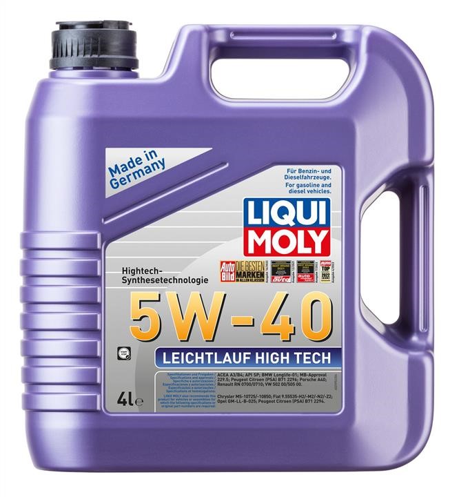 Liqui Moly 2595 Engine oil Liqui Moly Leichtlauf High Tech 5W-40, 4L 2595: Buy near me in Poland at 2407.PL - Good price!