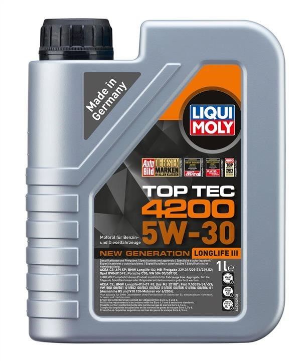 Liqui Moly 7660 Engine oil Liqui Moly Top Tec 4200 5W-30, 1L 7660: Buy near me at 2407.PL in Poland at an Affordable price!