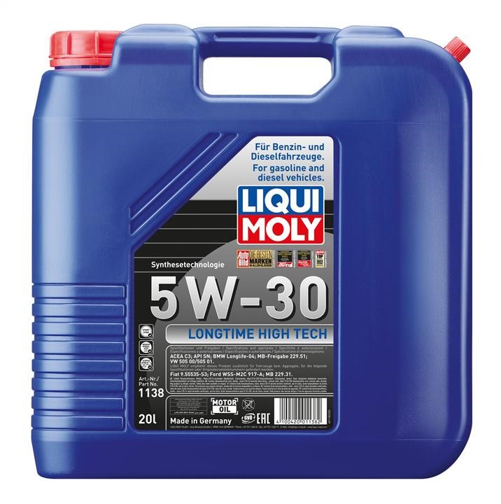 Liqui Moly 1138 Engine oil Liqui Moly LongTime High Tech 5W-30, 20L 1138: Buy near me in Poland at 2407.PL - Good price!