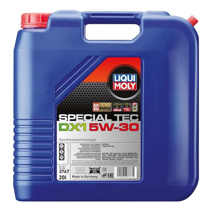 Liqui Moly 3767 Engine oil Liqui Moly SPECIAL TEC DX1 5W-30, 20L 3767: Buy near me at 2407.PL in Poland at an Affordable price!