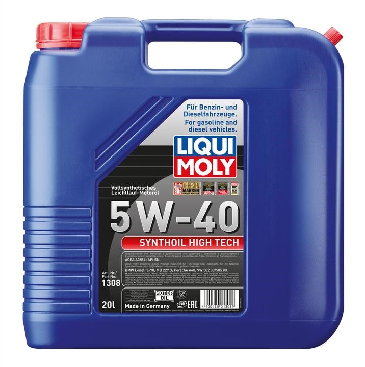Liqui Moly 1308 Engine oil Liqui Moly Synthoil High Tech 5W-40, 20L 1308: Buy near me in Poland at 2407.PL - Good price!