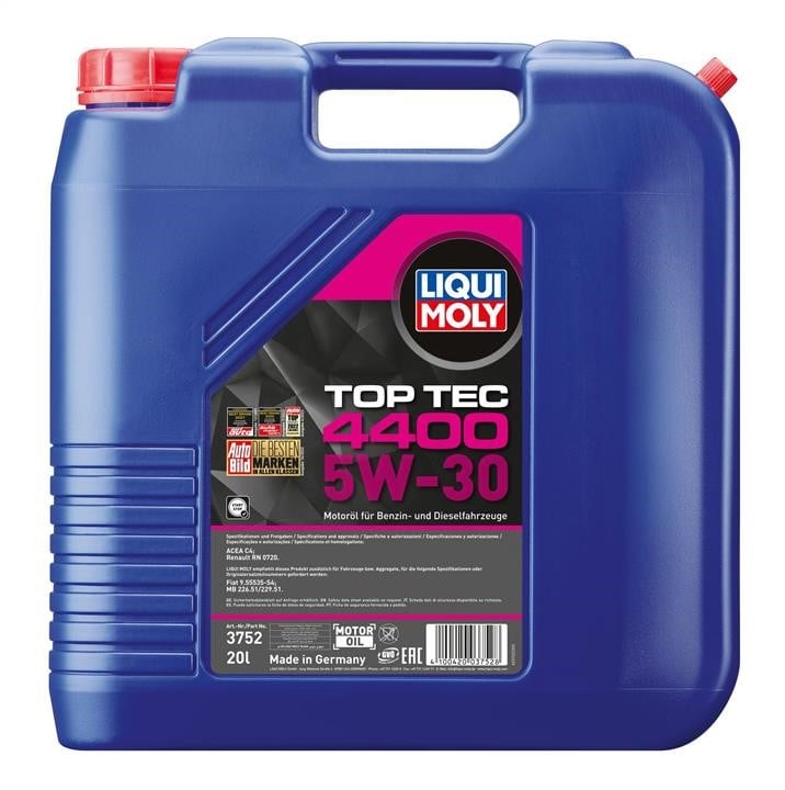 Liqui Moly 3752 Engine oil Liqui Moly Top Tec 4400 5W-30, 20L 3752: Buy near me at 2407.PL in Poland at an Affordable price!