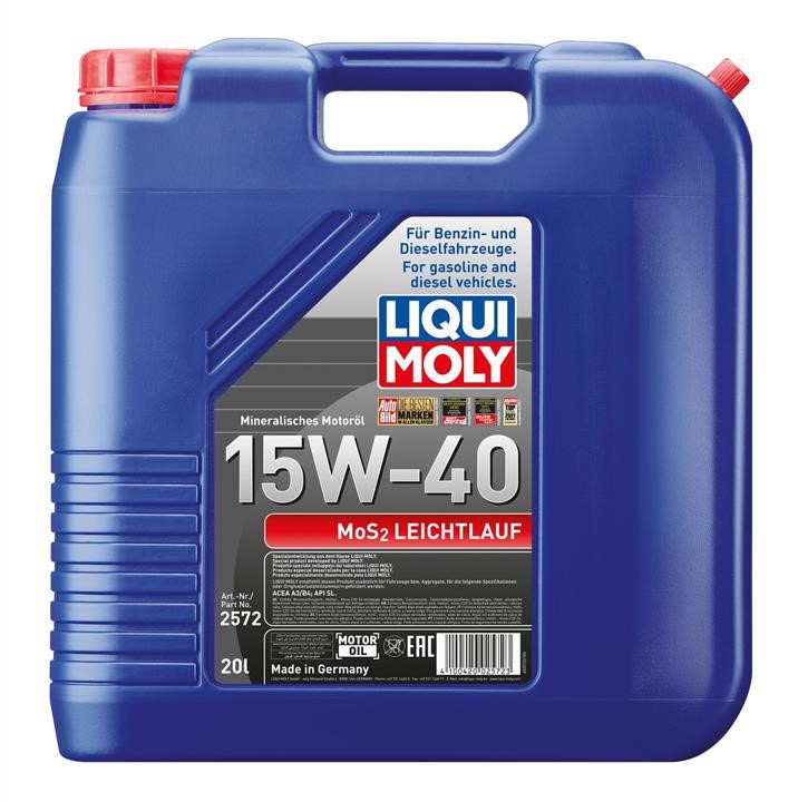 Liqui Moly 2572 Engine oil Liqui Moly MoS2 Leichtlauf 15W-40, 20L 2572: Buy near me at 2407.PL in Poland at an Affordable price!