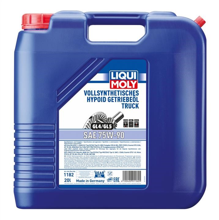 Liqui Moly 1182 Olej przekładniowy Liqui Moly Vollsynthetisches Hypoid Truck 75W-90, 20L 1182: Dobra cena w Polsce na 2407.PL - Kup Teraz!