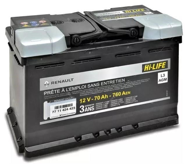 Starterbatterie Renault AGM 12V 70Ah 760A(EN) R+ - 7711424423