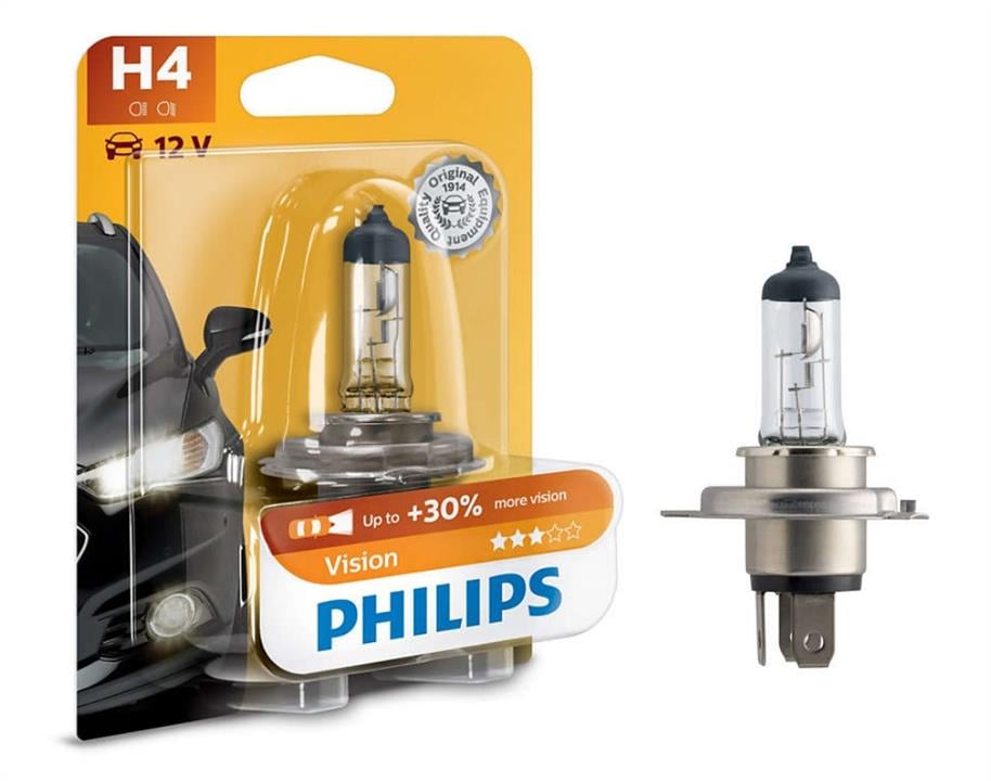 Philips 12342PRB1 Halogen lamp Philips Vision +30% 12V H4 60/55W +30% 12342PRB1: Buy near me in Poland at 2407.PL - Good price!