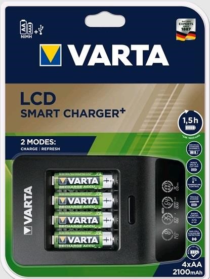Varta 57684101441 Ładowarka LCD Smart Plus Charger + 4x AA 2100 mAh 57684101441: Dobra cena w Polsce na 2407.PL - Kup Teraz!