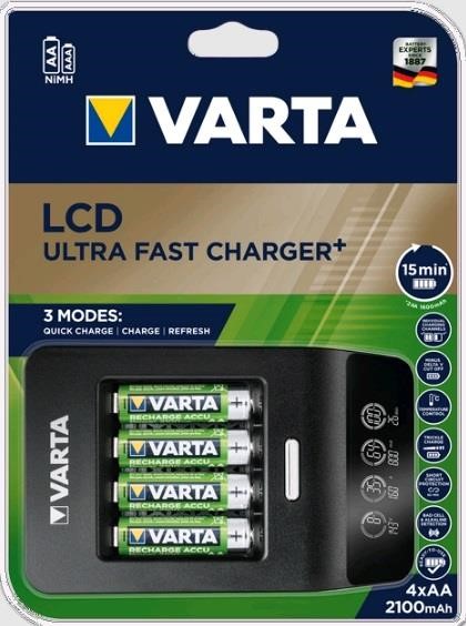 Varta 57685101441 Ładowarka LCD Ultra Fast Plus Charger + 4xAA 2100 mAh 57685101441: Dobra cena w Polsce na 2407.PL - Kup Teraz!