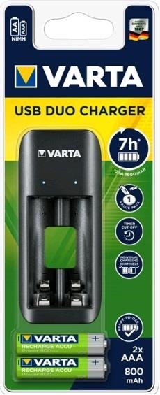 Varta 57651201421 Ładowarka Value USB Duo Charger + 2xAAA 800 mAh 57651201421: Dobra cena w Polsce na 2407.PL - Kup Teraz!