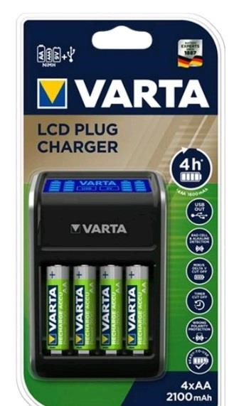 Varta 57687101441 Зарядний пристрій LCD Plug Charger + 4xAA 2100 mAh 57687101441: Приваблива ціна - Купити у Польщі на 2407.PL!