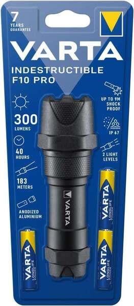 Varta 18710101421 Flashlight Indestructible F10 Pro, 6 W, IP67, IK08, up to 300 lumens, up to 183 meters, 3хААА 18710101421: Buy near me in Poland at 2407.PL - Good price!
