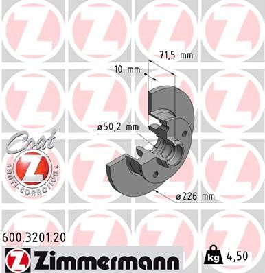 Otto Zimmermann 600.3201.00 Brake disc 600320100: Buy near me in Poland at 2407.PL - Good price!