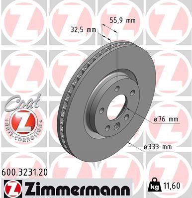 Otto Zimmermann 600.3231.00 Brake disc 600323100: Buy near me in Poland at 2407.PL - Good price!