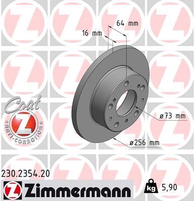 Otto Zimmermann 230.2354.00 Brake disc 230235400: Buy near me in Poland at 2407.PL - Good price!