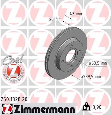 Otto Zimmermann 250.1328.00 Brake disc 250132800: Buy near me in Poland at 2407.PL - Good price!