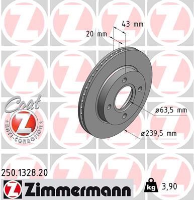 Otto Zimmermann 250.1328.00 Диск гальмівний 250132800: Приваблива ціна - Купити у Польщі на 2407.PL!