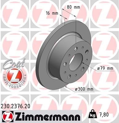Otto Zimmermann 230.2376.00 Brake disc 230237600: Buy near me in Poland at 2407.PL - Good price!