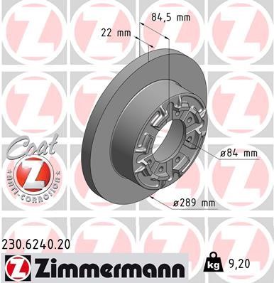 Otto Zimmermann 230.6240.00 Brake disc 230624000: Buy near me in Poland at 2407.PL - Good price!