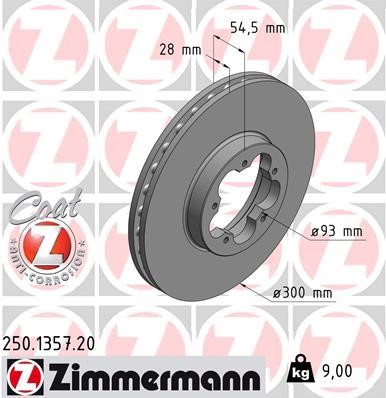 Otto Zimmermann 250.1357.00 Unventilated front brake disc 250135700: Buy near me in Poland at 2407.PL - Good price!