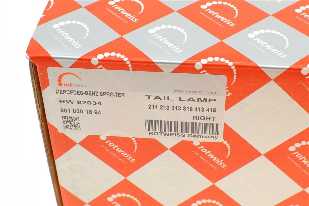 Tail lamp right Rotweiss RW82034