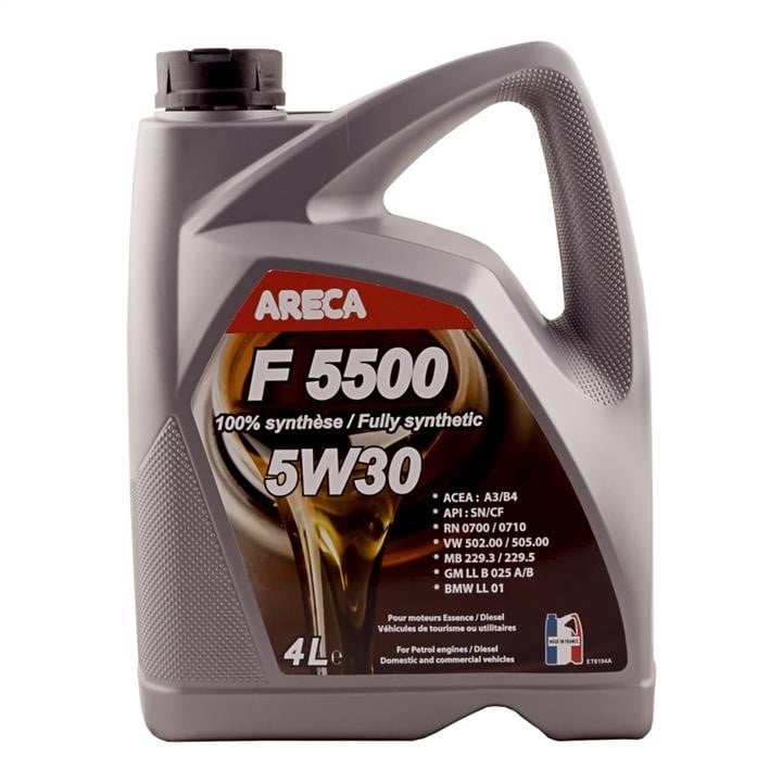 Areca 027E0004000 Engine oil Areca F5500 5W-30, 4L 027E0004000: Buy near me in Poland at 2407.PL - Good price!