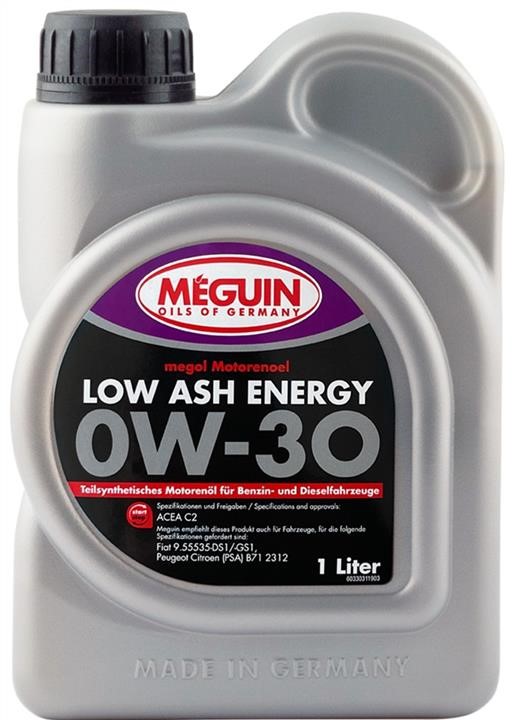 Meguin 33064 Моторное масло Meguin Low ASH Energy 0W-30, 5л 33064: Отличная цена - Купить в Польше на 2407.PL!