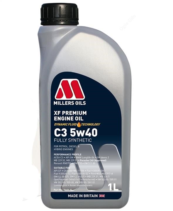 Millers Oils 7640-1 Engine oil Millers Oils XF Premium C3 5W-40, 1L 76401: Buy near me in Poland at 2407.PL - Good price!