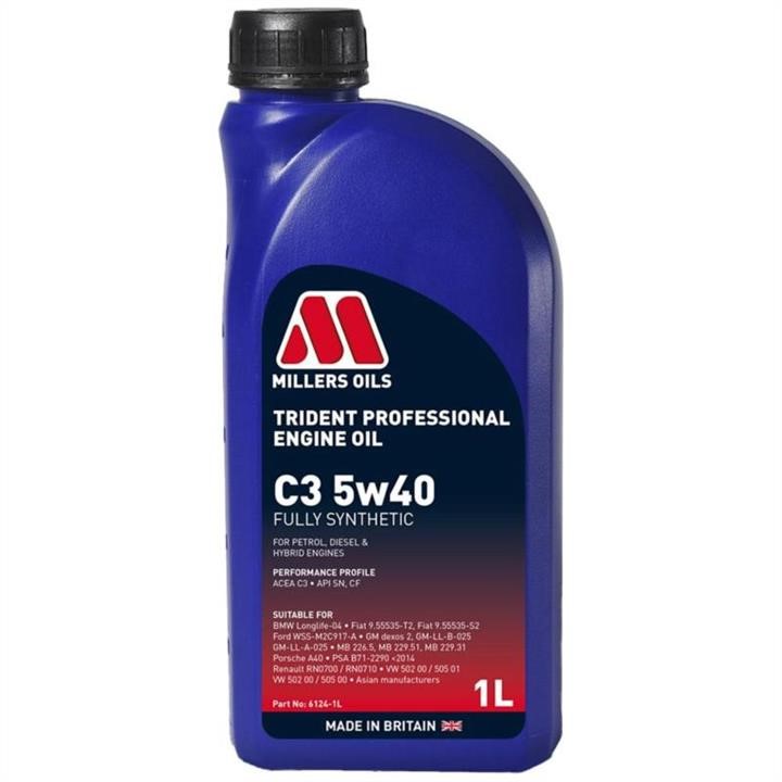 Millers Oils 6124-1 Engine oil Millers Oils Trident Professional C3 5W-40, 1L 61241: Buy near me in Poland at 2407.PL - Good price!
