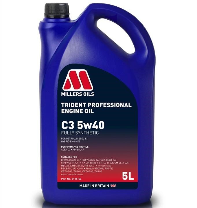 Millers Oils 6124-5 Olej silnikowy Millers Oils Trident Professional C3 5W-40, 5L 61245: Dobra cena w Polsce na 2407.PL - Kup Teraz!