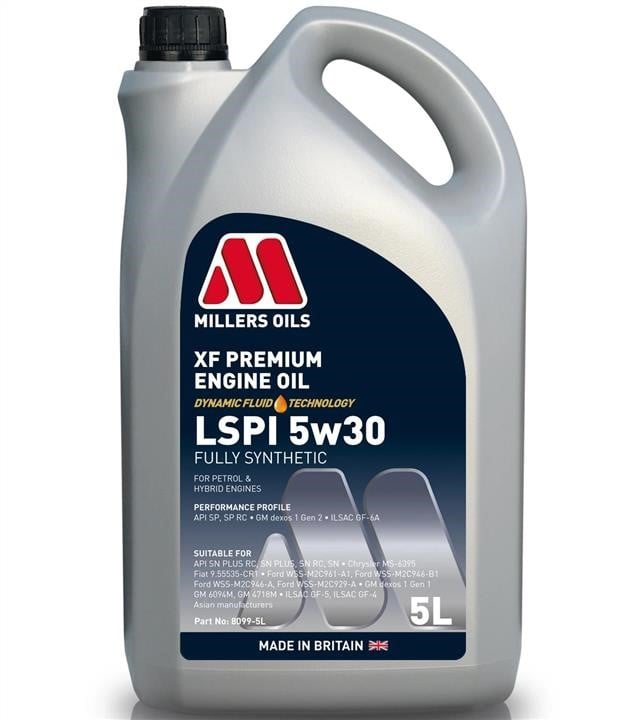 Millers Oils 8099-5 Engine oil Millers Oils XF Premium LSPI 5W-30, 5L 80995: Buy near me at 2407.PL in Poland at an Affordable price!