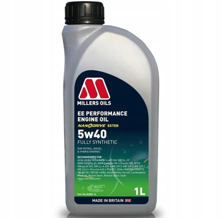 Millers Oils 8208-1 Engine oil Millers Oils EE Performance 5W-40, 1L 82081: Buy near me in Poland at 2407.PL - Good price!