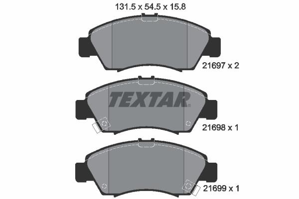 Textar 2169701 Тормозные колодки дисковые, комплект 2169701: Отличная цена - Купить в Польше на 2407.PL!