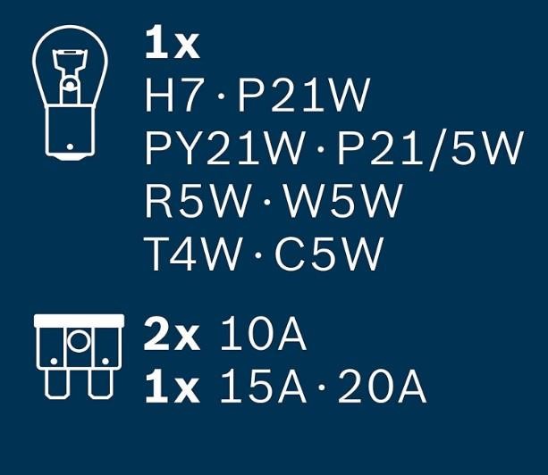 Набір запасних ламп 12В H7 Bosch 1 987 301 113