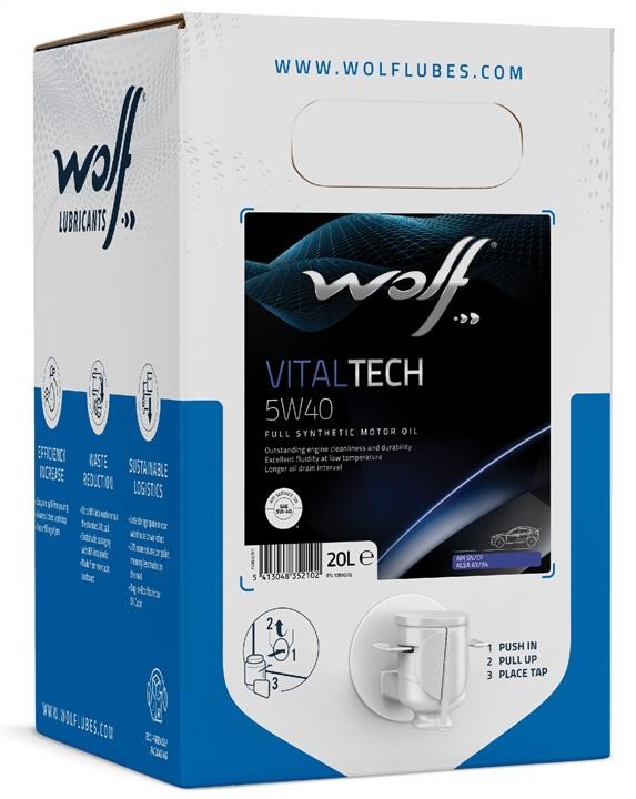 Wolf 1051076 Motoröl Wolf VitalTech BIB 5W-40, 20L 1051076: Kaufen Sie zu einem guten Preis in Polen bei 2407.PL!