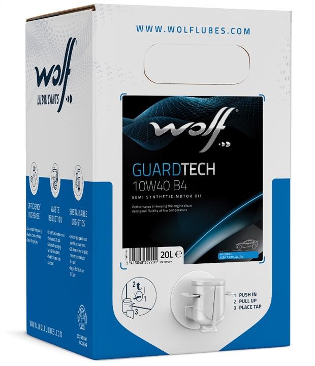 Wolf 1051077 Engine oil Wolf GuardTech BIB 10W-40, 20L 1051077: Buy near me in Poland at 2407.PL - Good price!