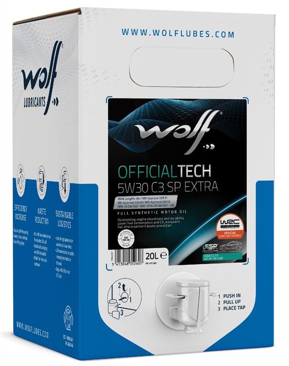 Wolf 1051081 Olej silnikowy Wolf Officialtech Extra BIB 5W-30, 20L 1051081: Dobra cena w Polsce na 2407.PL - Kup Teraz!