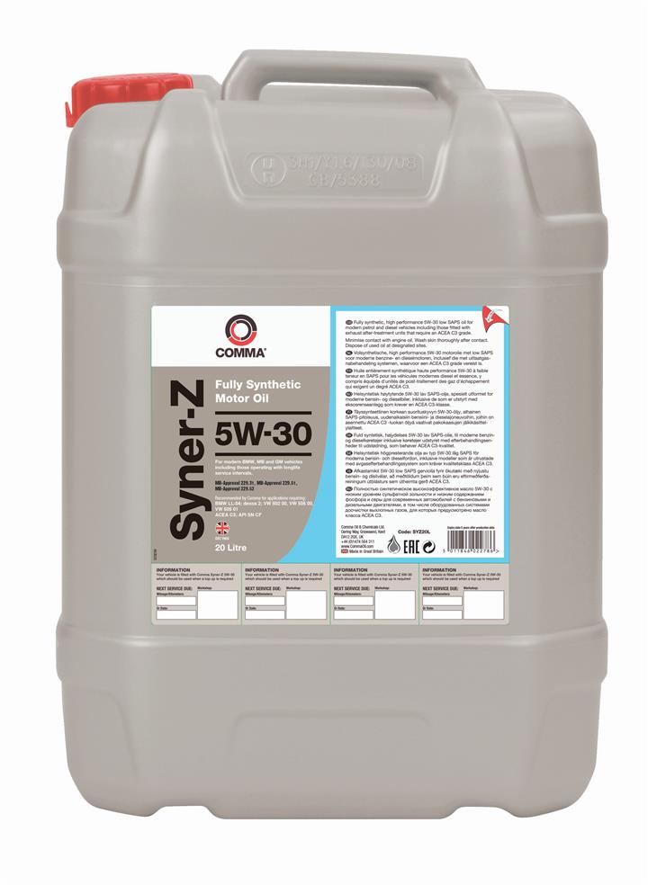 Comma SYZ20L Engine oil Comma Syner-Z 5W-30, 20L SYZ20L: Buy near me in Poland at 2407.PL - Good price!