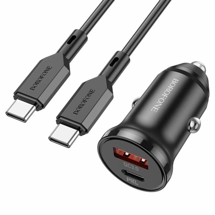 Borofone BZ18ACCB USB зарядка для авто Borofone BZ18A PD20W+QC3.0 car charger set(Type-C to Type-C) Black BZ18ACCB: Отличная цена - Купить в Польше на 2407.PL!