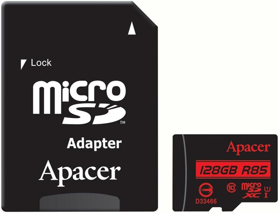 Apacer AP128GMCSX10U5-R MicroSDXC (UHS-1) Apacer 128Gb class 10 R85MB/s (adapter SD) AP128GMCSX10U5R: Dobra cena w Polsce na 2407.PL - Kup Teraz!