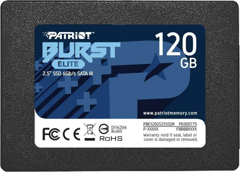 Patriot PBE120GS25SSDR SSD-накопичувач Patriot Burst Elite 120GB 2.5&quot; 7mm SATAIII TLC 3D PBE120GS25SSDR: Приваблива ціна - Купити у Польщі на 2407.PL!