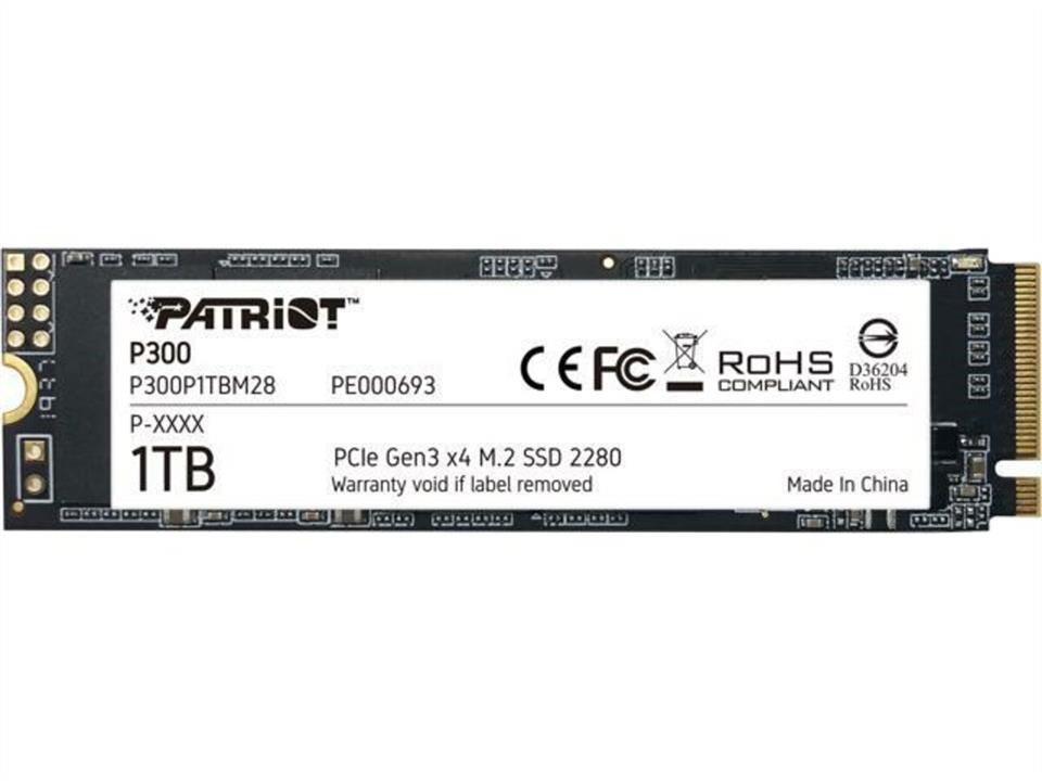 Patriot P300P1TBM28 SSD-накопичувач M.2 Patriot P300 1TB NVMe 2280 PCIe 3.0x4 3D NAND TLC P300P1TBM28: Приваблива ціна - Купити у Польщі на 2407.PL!