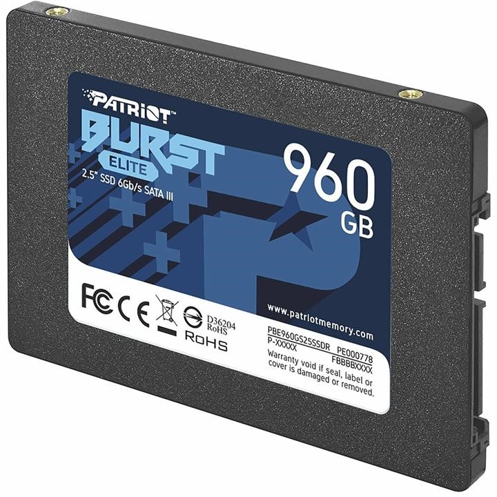 Patriot PBE960GS25SSDR SSD Patriot Burst Elite 960GB 2.5&quot; 7mm SATAIII TLC 3D PBE960GS25SSDR: Dobra cena w Polsce na 2407.PL - Kup Teraz!