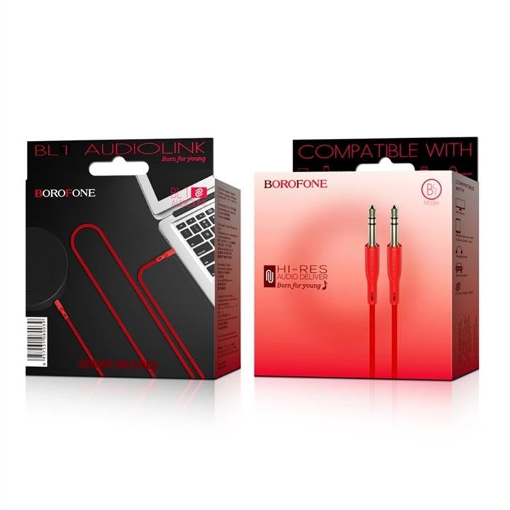 Borofone BL1R1 Borofone BL1 Audiolink audio AUX cable, 1m Red BL1R1: Buy near me at 2407.PL in Poland at an Affordable price!