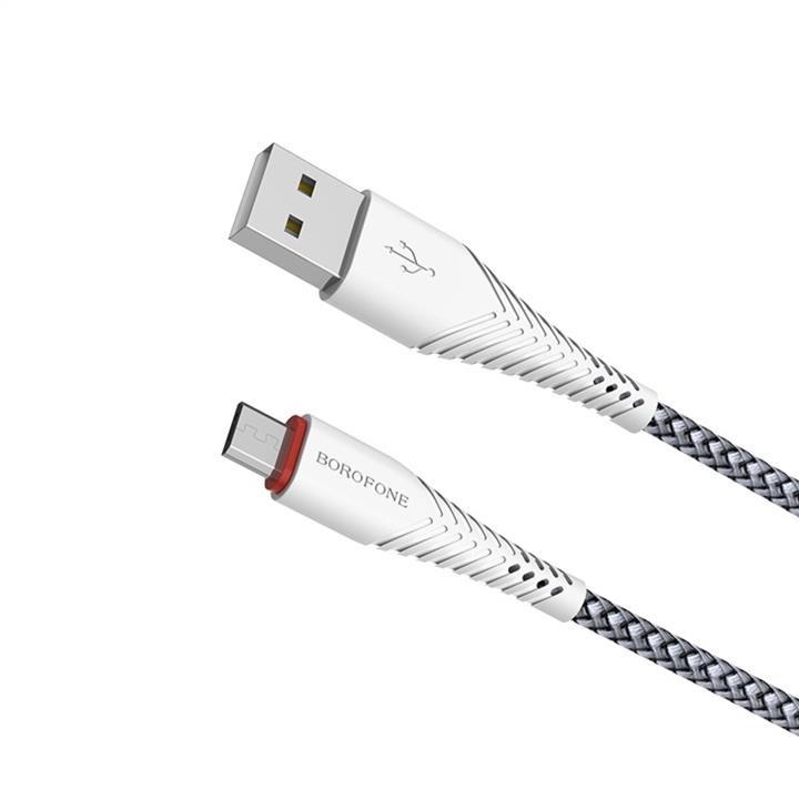 Borofone BX25MW Borofone BX25 Powerful USB to Micro 2.4A,1m, nylon, TPE connectors, White BX25MW: Buy near me at 2407.PL in Poland at an Affordable price!